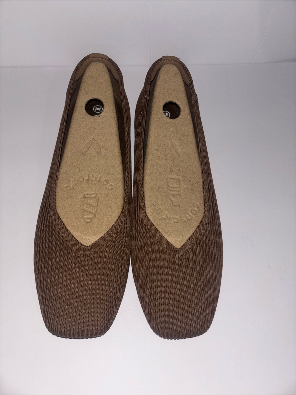 VIVAIA Margot Square Toe Ribbed
Knit Flats Brown Women Sz EU 40.50
US9.5Slip On